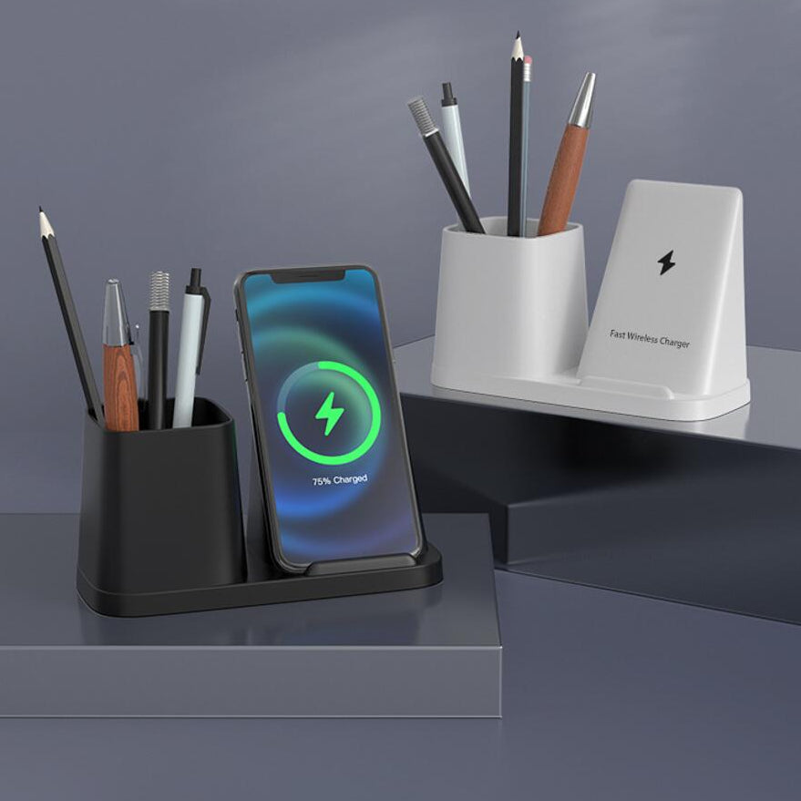 Desktop Pen Holder with Wireless Charger
