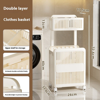 Double-Layer Foldable Laundry Basket