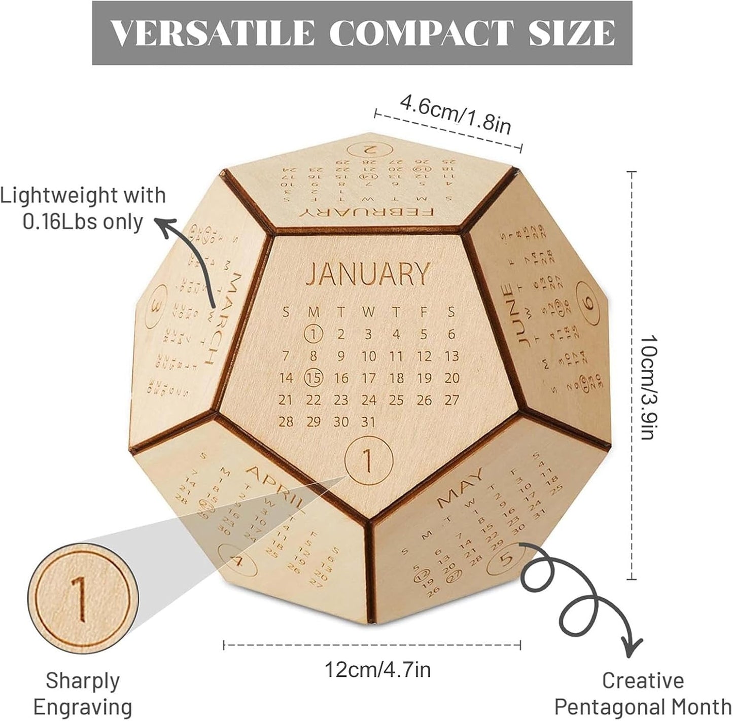 Creative Hexagonal Dice Desktop Calendar